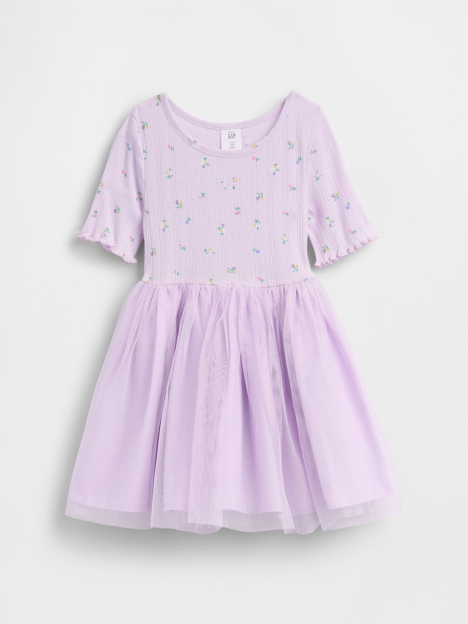 Baby & Toddler Pointelle & Tulle Mixed Media Dress