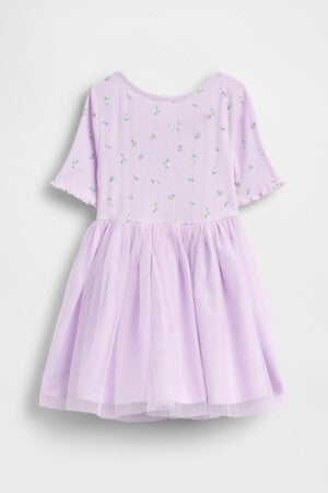 Baby & Toddler Pointelle & Tulle Mixed Media Dress