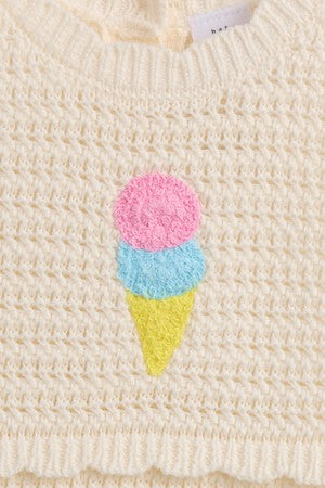 Baby Ice Cream Crochet Shorty One-Piece