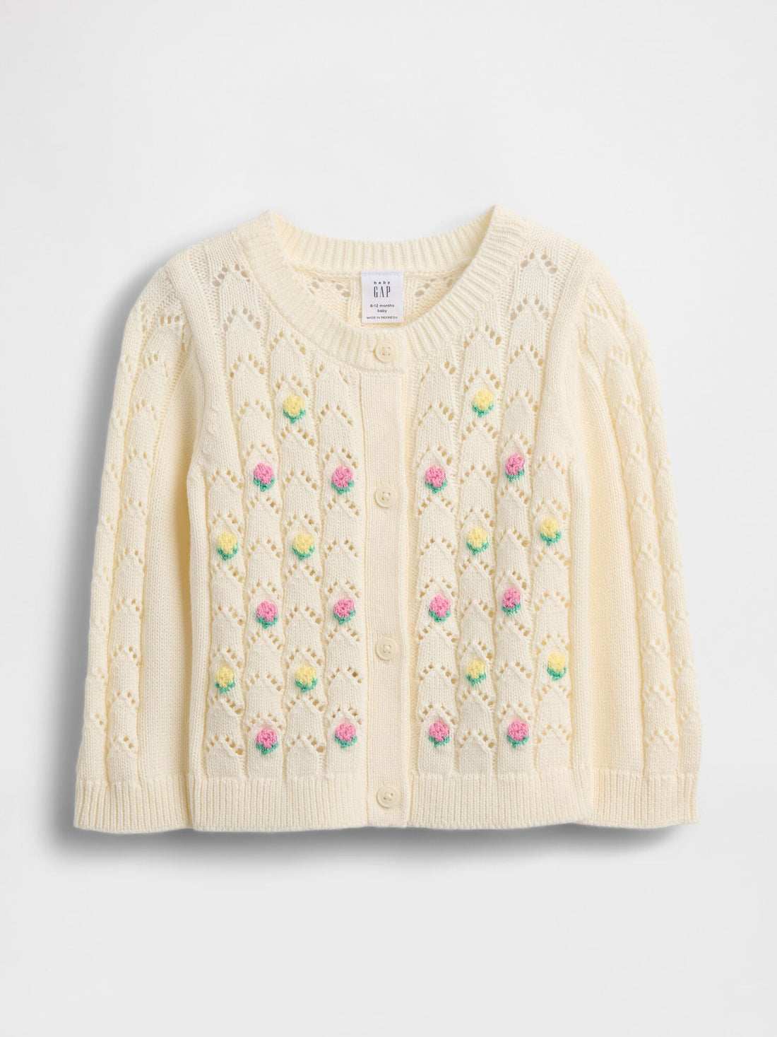 Baby Floral Pointelle Cardigan - IVORY FROST FLORAL / 12-18M