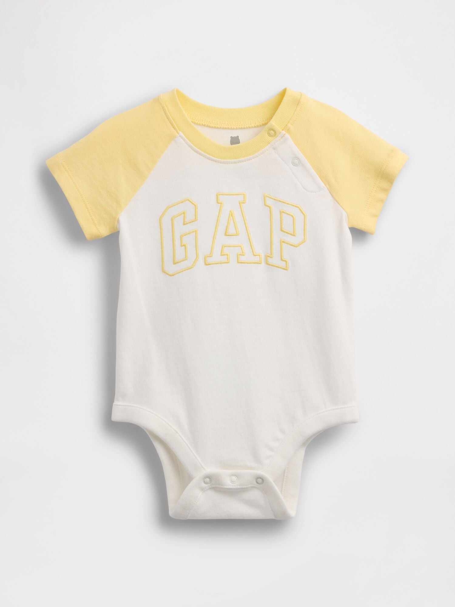 Baby Organic Cotton Gap Logo Raglan Bodysuit - SPRING YELLOW / 12-18M