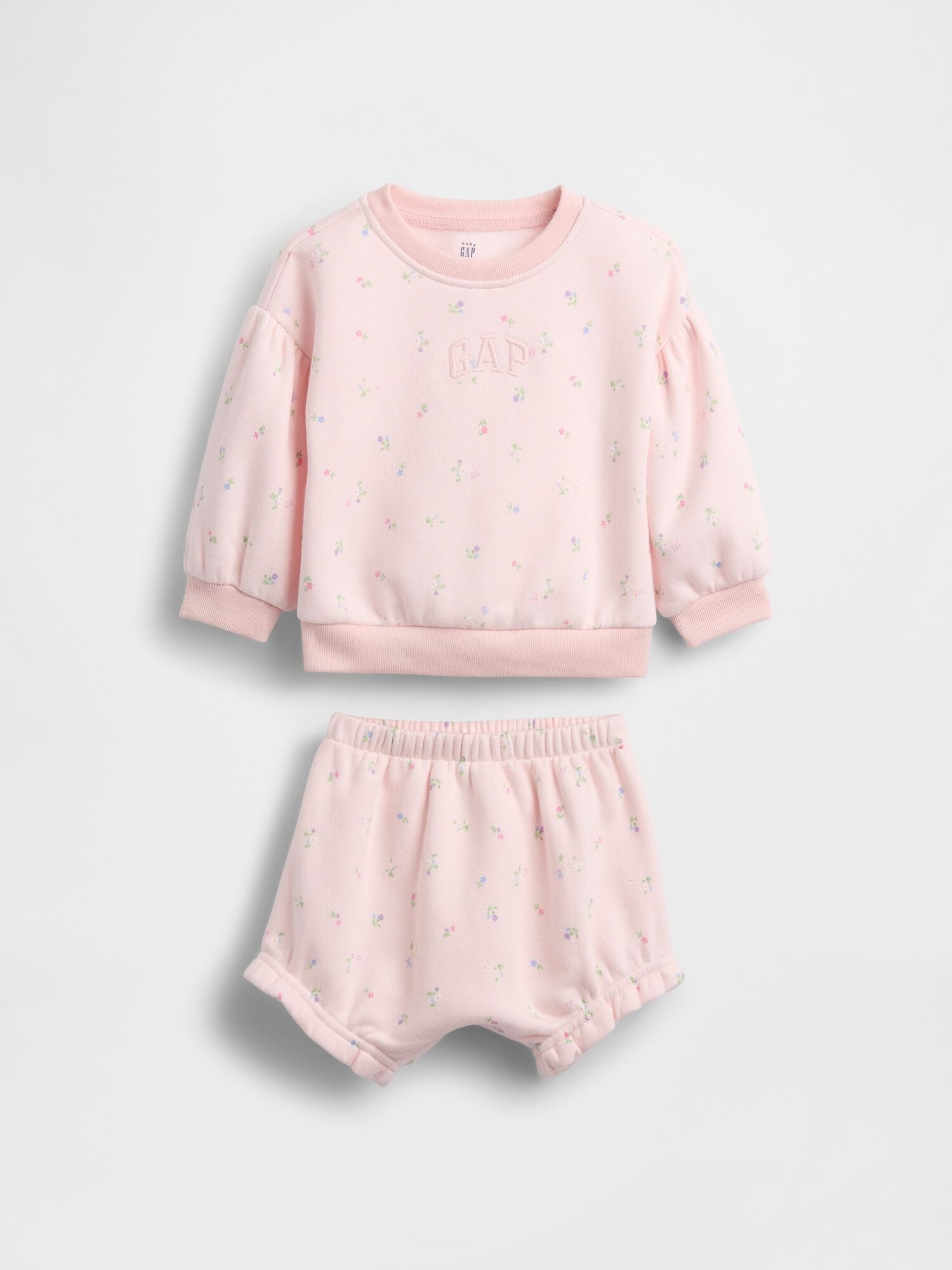 Baby VintageSoft Floral Logo Outfit Set - CHERRY BLOSSOM / 12-18M