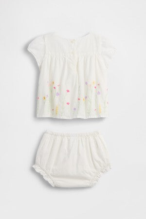 Baby Embroidered Floral Outfit Set