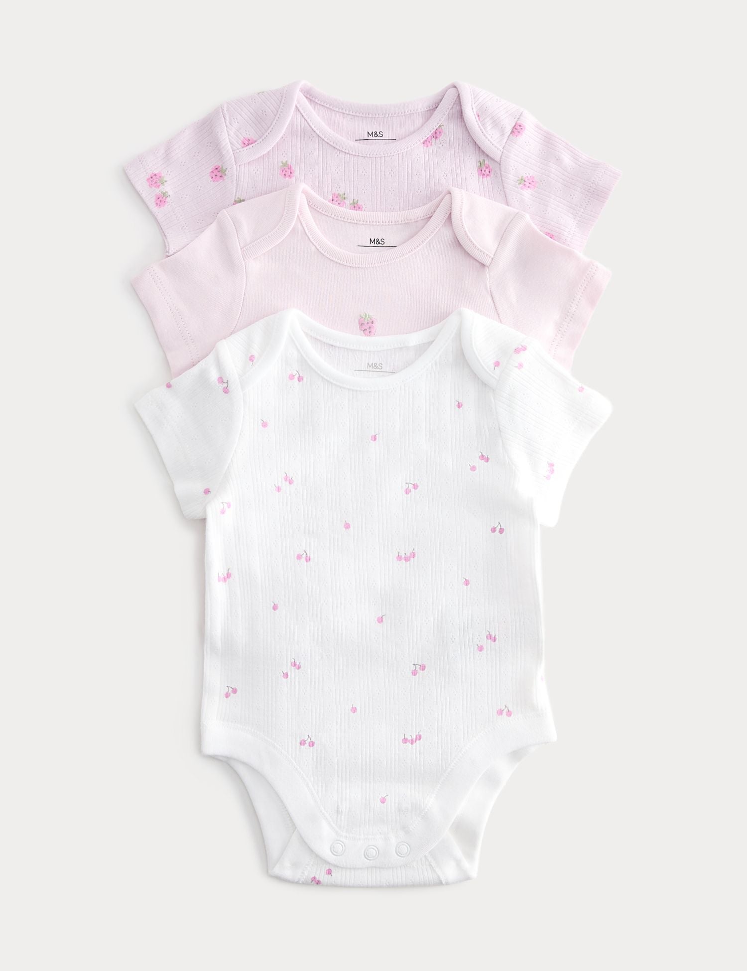 3 Pack Pure Cotton Printed Bodysuits (6&