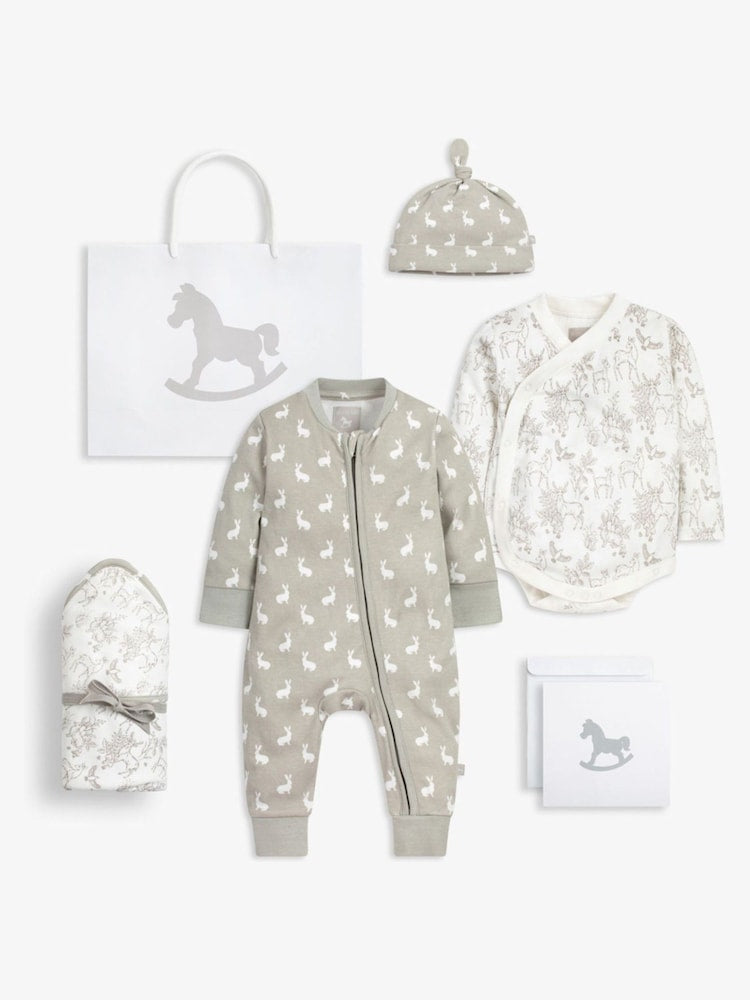 The Little Tailor White Welcome Little Baby 100% Cotton Gift Set 4 Piece