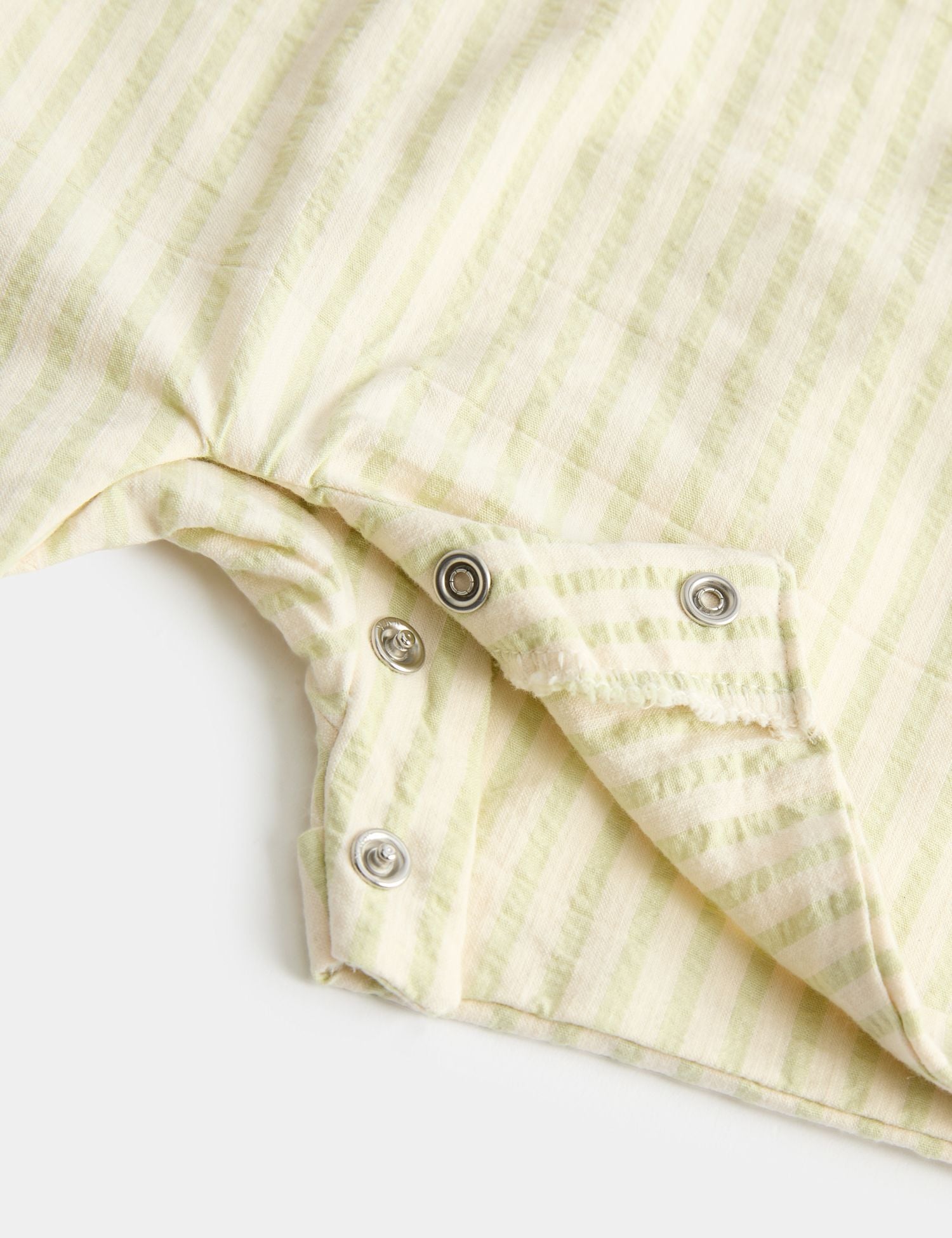 Cotton Rich Seersucker Striped Romper (0-3 Yrs)