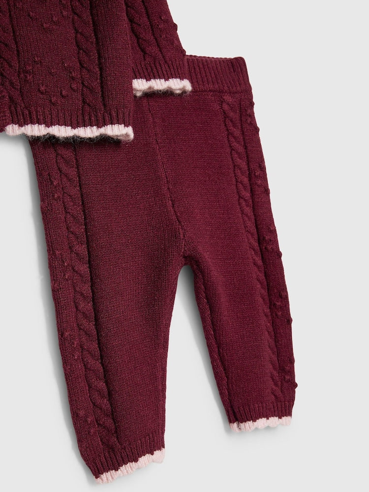 River Island Red Cape Cardigan & Trousers Set