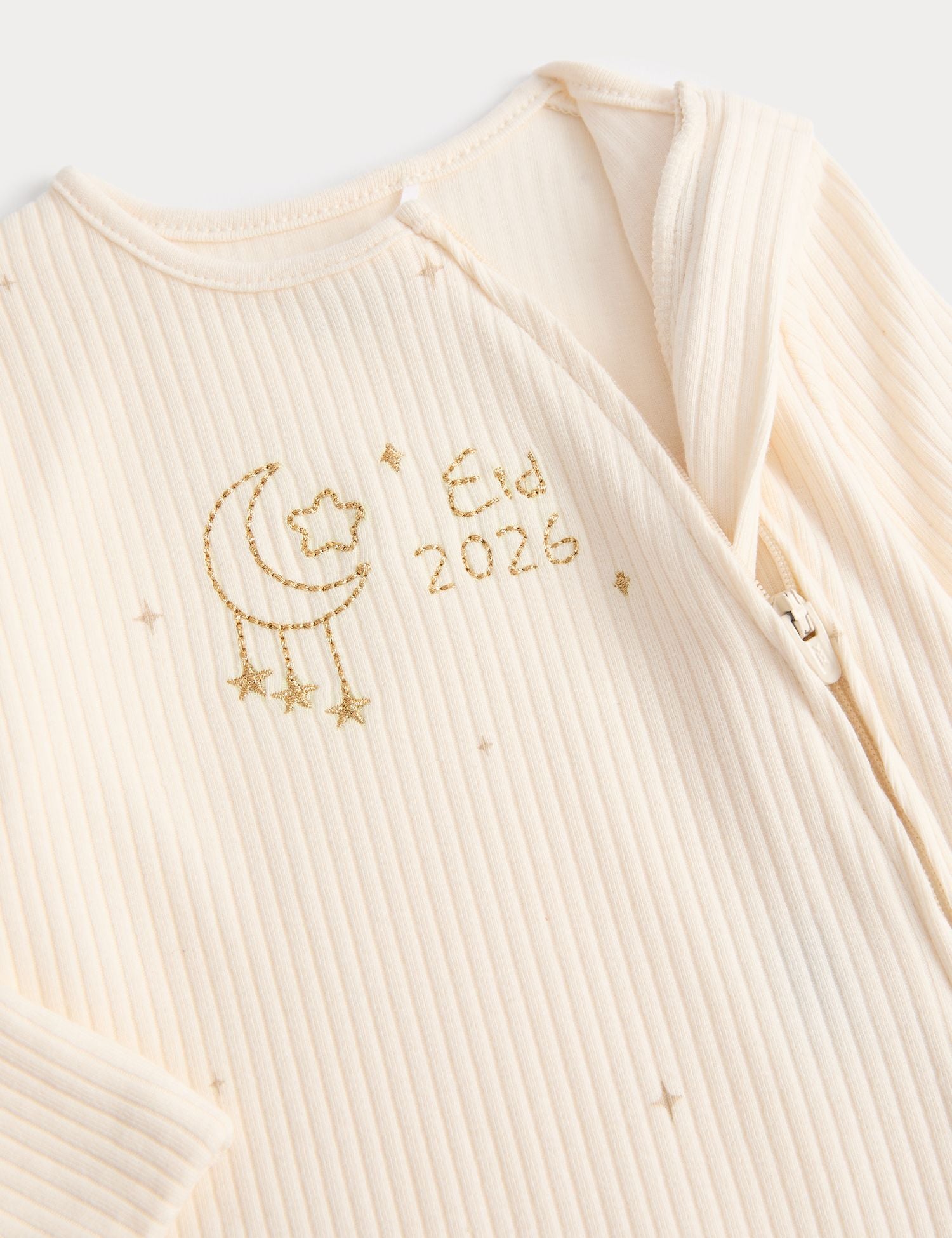 Cotton Rich Ribbed Eid Sleepsuit (7lbs-1 Yrs)