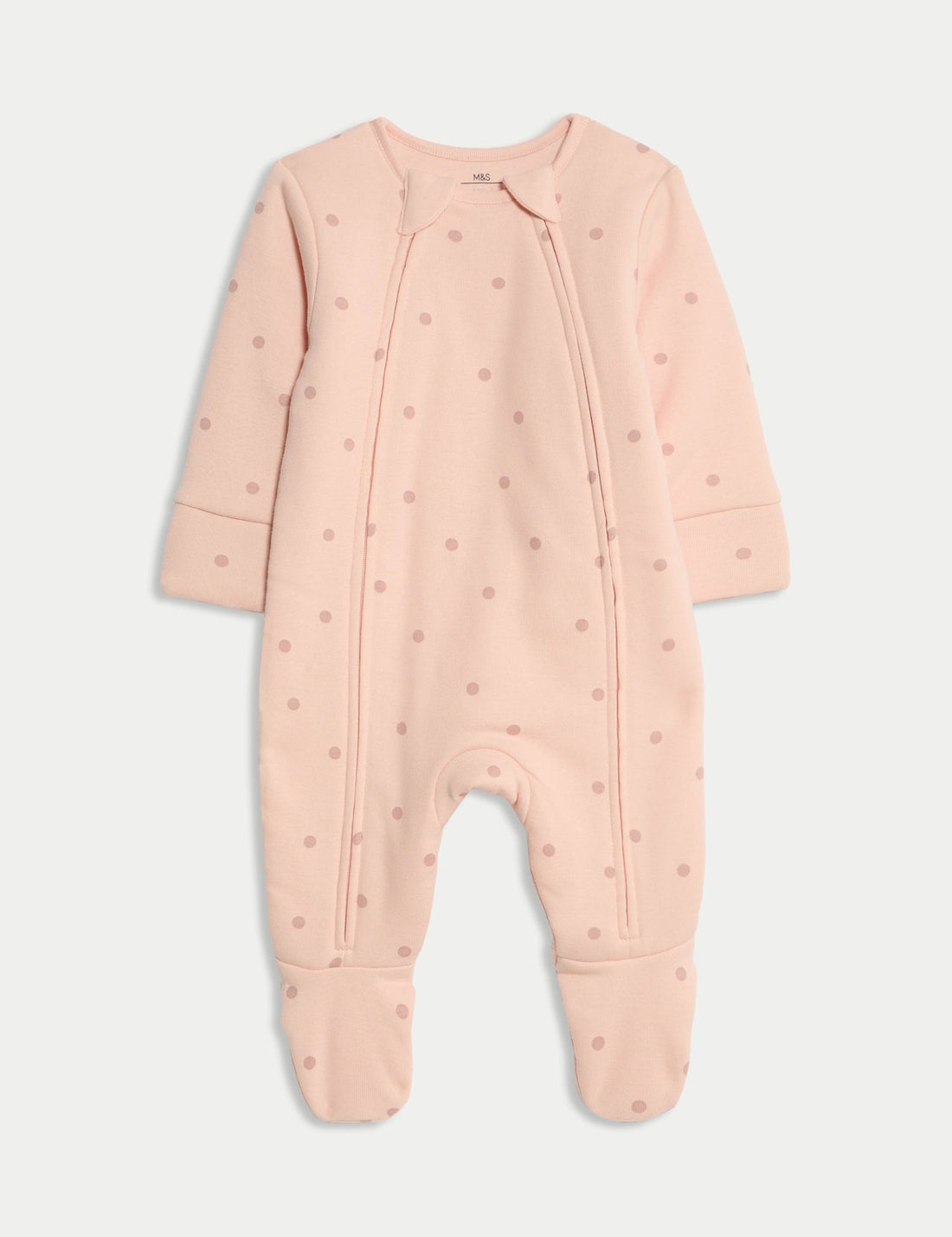 Pure Cotton 2.5 Tog Double Zip Sleepsuit (0-12 Mths) - PINK MIX / 0-3 Months