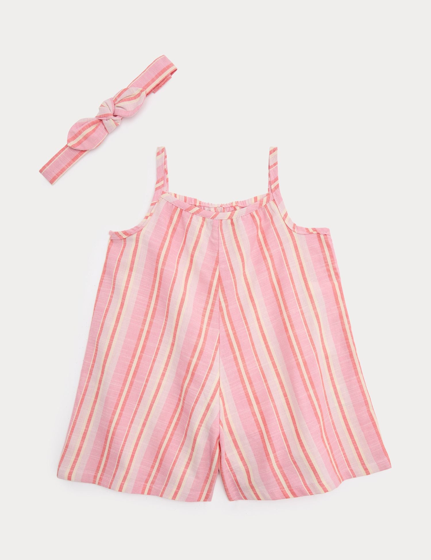 2 Piece Pure Cotton Romper with Headband (0-3 Yrs)