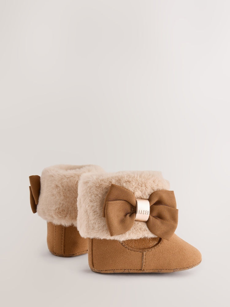 Baker by Ted Baker Baby Girls Faux Fur Trim Padders Boots