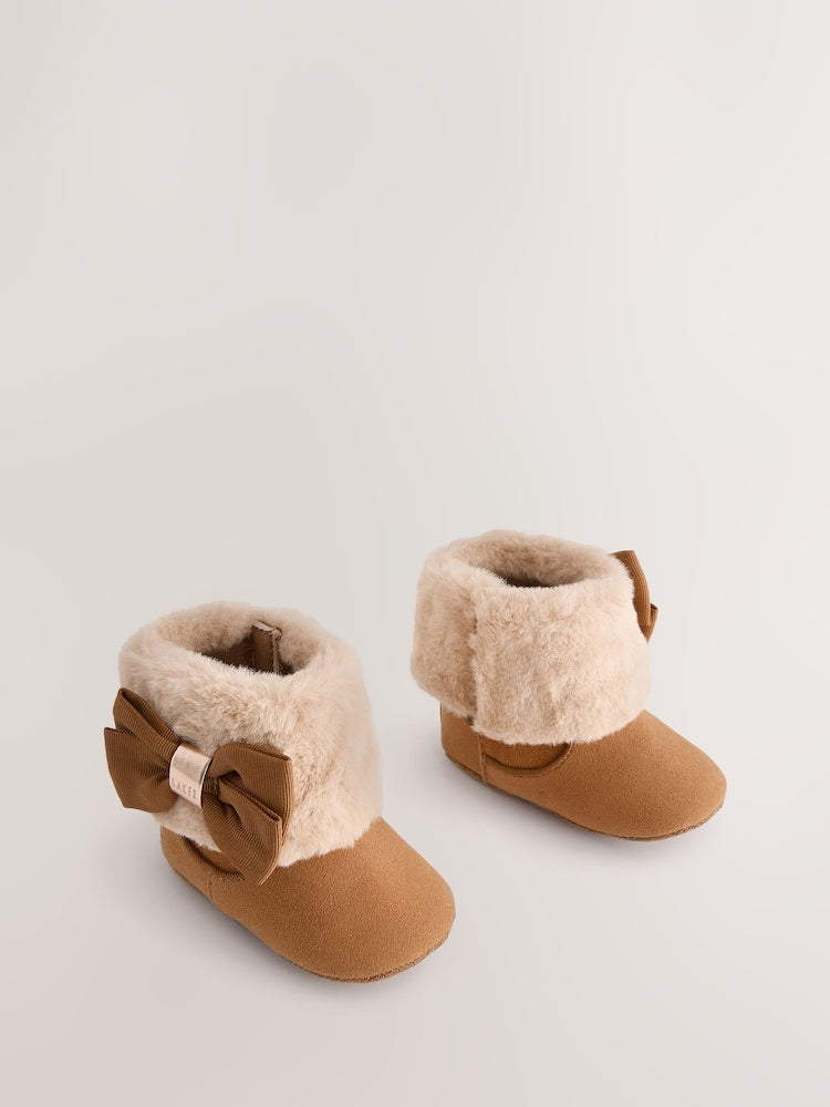 Baker by Ted Baker Baby Girls Faux Fur Trim Padders Boots