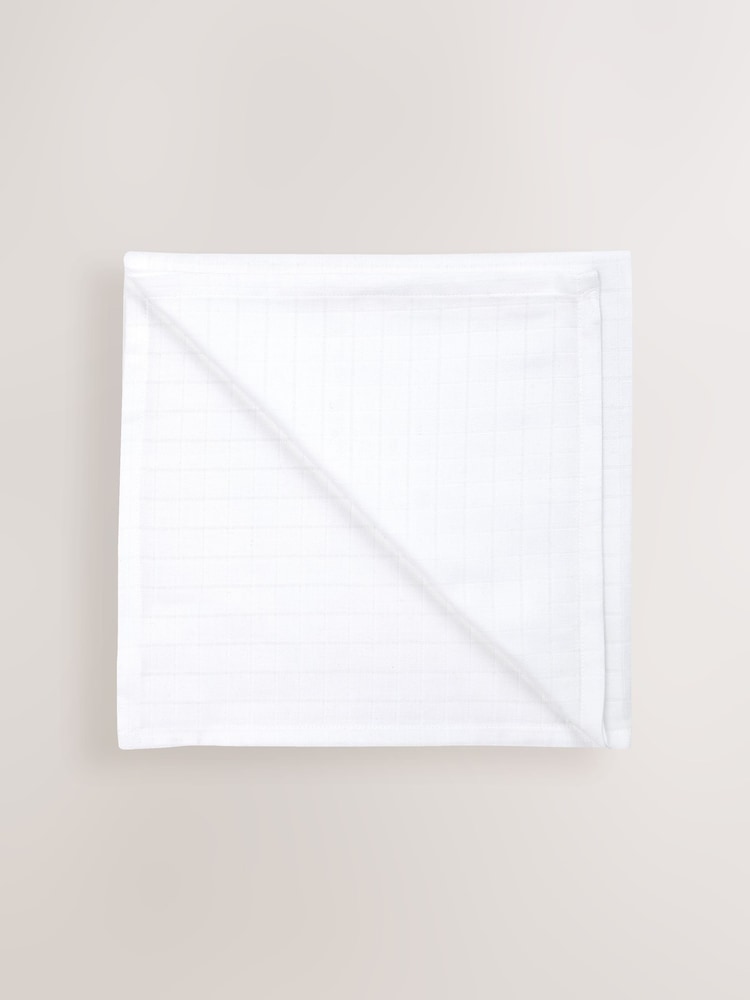 White 100% Cotton Muslin Baby Cloths 4 Pack