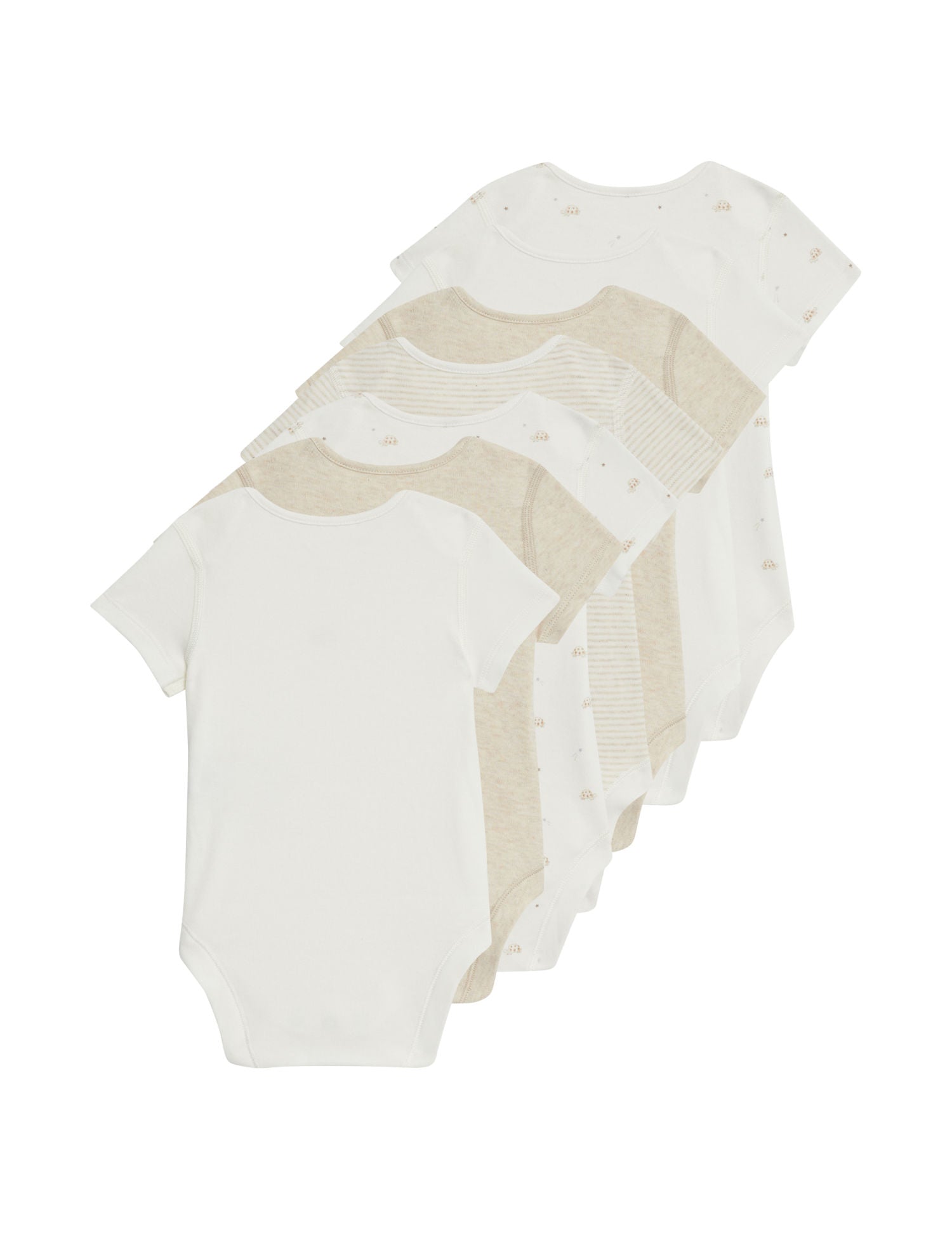 7 Pack Pure Cotton Patterned Bodysuits (5lbs-3 Yrs)