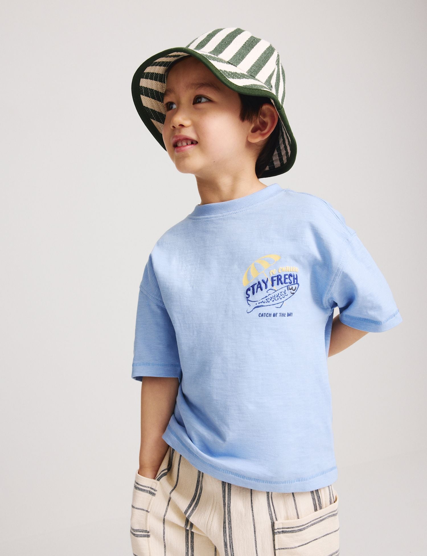 Pure Cotton Fish Graphic T-shirt (2-8 Yrs) - BLUE / 2-3 Years