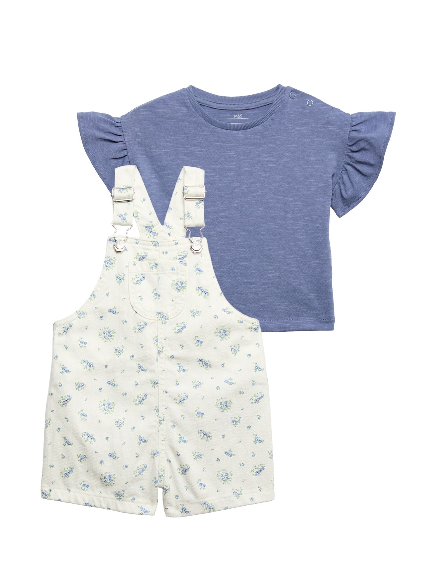 2 Piece Cotton Rich Dungaree Outfit (0-3 Yrs)