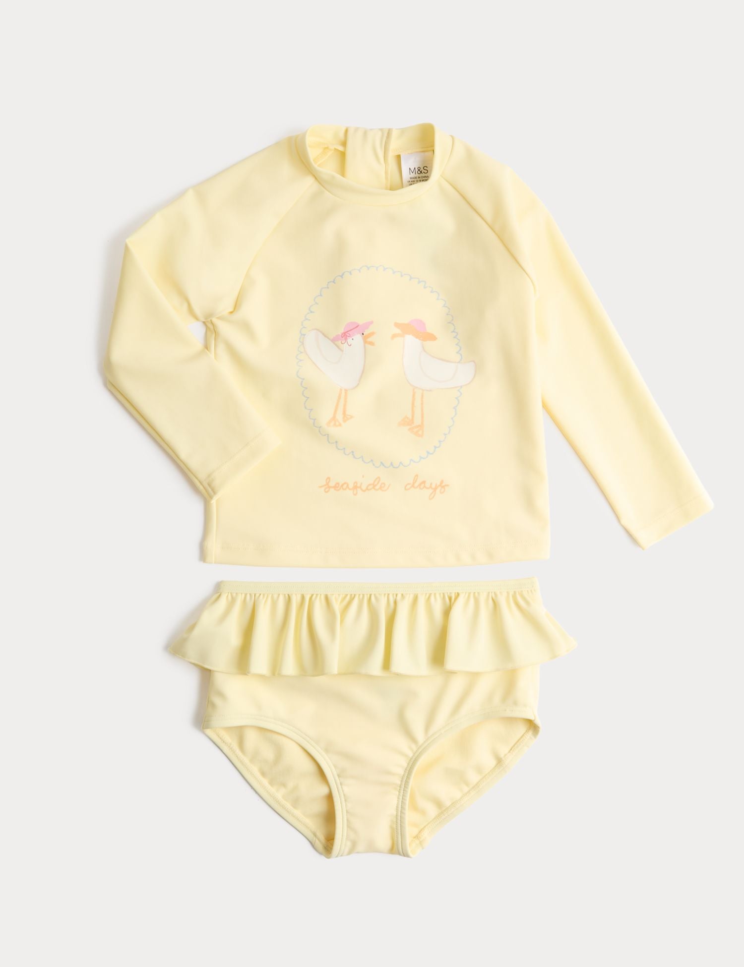 2 Piece Seagulls Swim Set (0-5 Yrs) - YELLOW / 12-18 Months