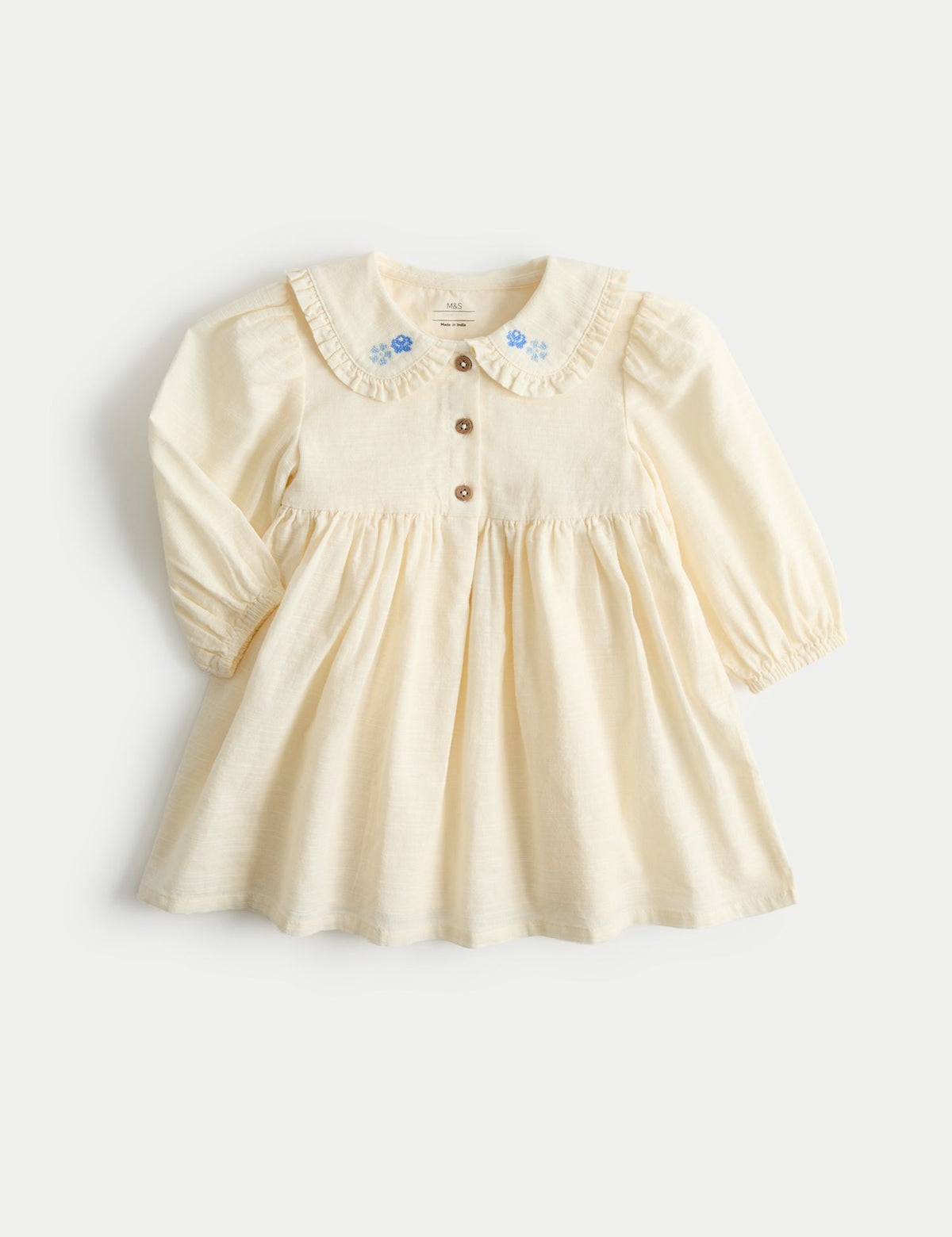 Pure Cotton Embroidered Sailor Collar Dress (0-5 Yrs)
