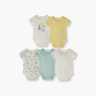 Minoti 5-Piece Short Sleeves Safari Print Bodysuits Set-undefined-image-1