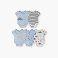 Minoti 5-Piece Short Sleeves Dinosaur Print Bodysuits Set-undefined-image-1