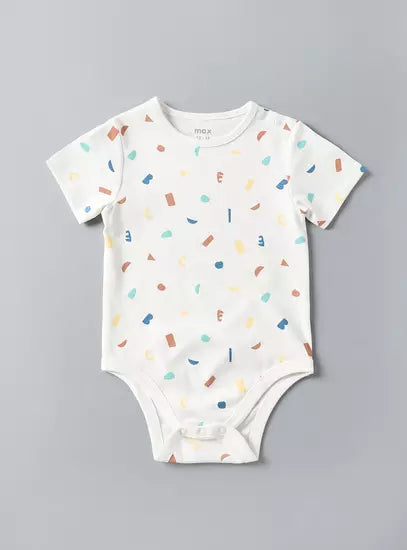 Pack of 5 - Printed Cotton Bodysuit