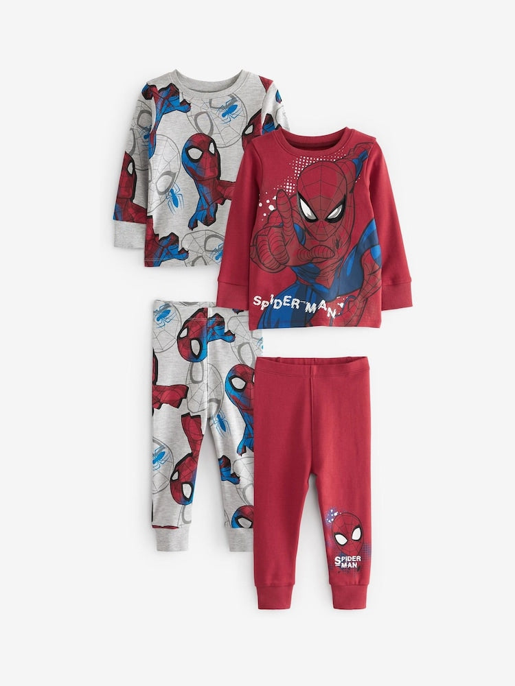 Red/Navy Spiderman Snuggle Pyjamas 2 Pack (12mths-10yrs)