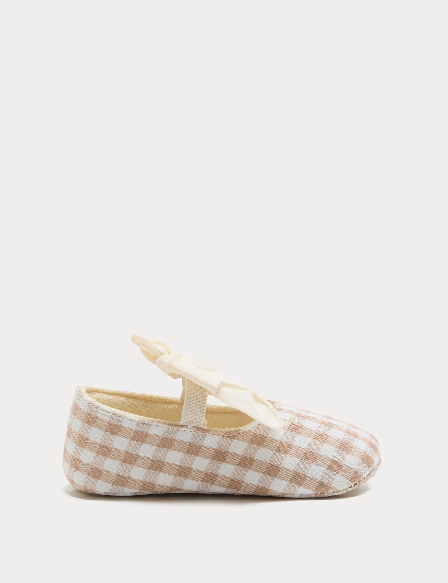 Check Bow Pram Shoes (0-18 Mths)