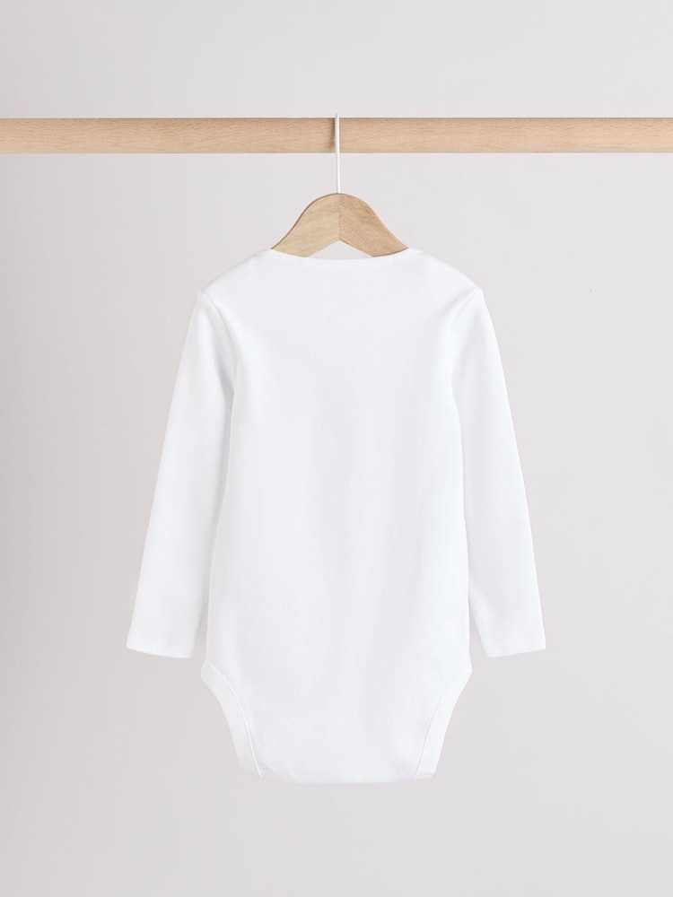 White 10 Pack Essential Baby Long Sleeve Bodysuits