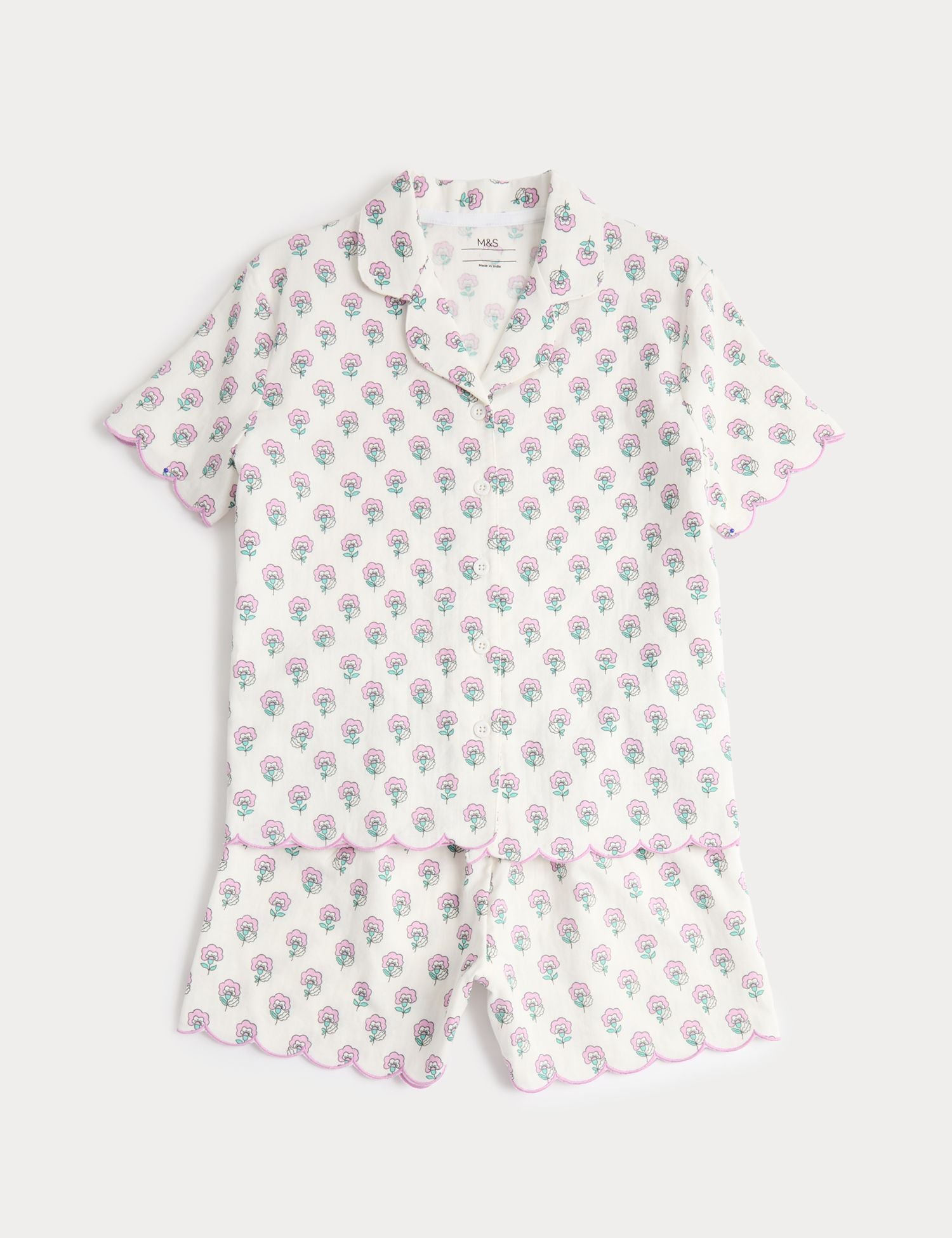 Pure Cotton Floral Print Pyjamas (6-16 Yrs)