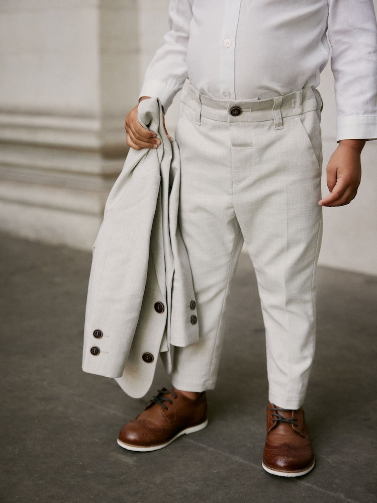 Neutral Blazer, Shirt & Trouser Set Blazer Shirt Trousers and Bow Tie Set (3mths-12yrs)