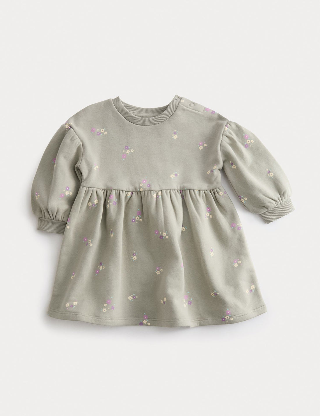 Cotton Rich Ditsy Floral Sweatshirt Dress (0-3 Yrs)