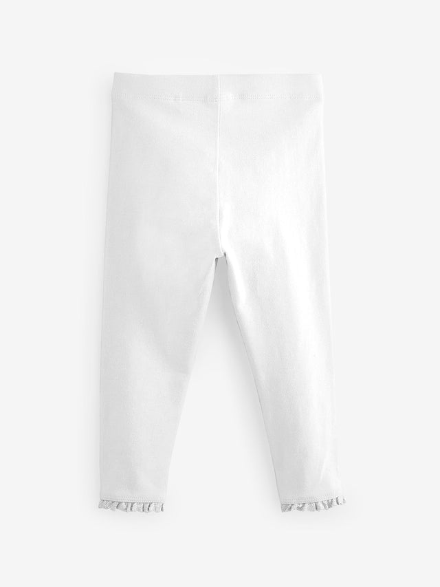 White Lace Trim Leggings (3mths-7yrs) - Size 3-6 Months (62-68cm)
