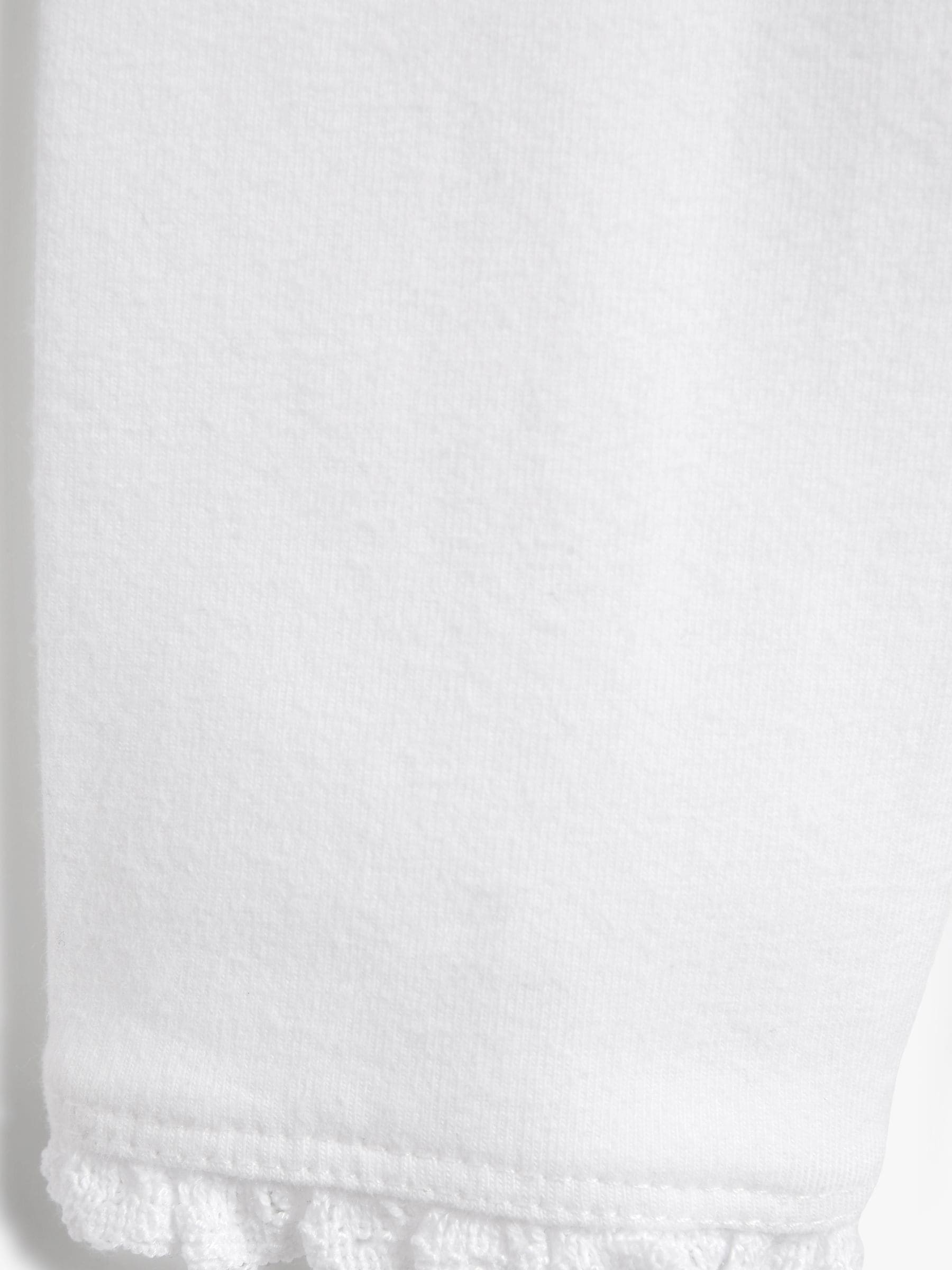 White Lace Trim Leggings (3mths-7yrs) - Size 3-6 Months (62-68cm)