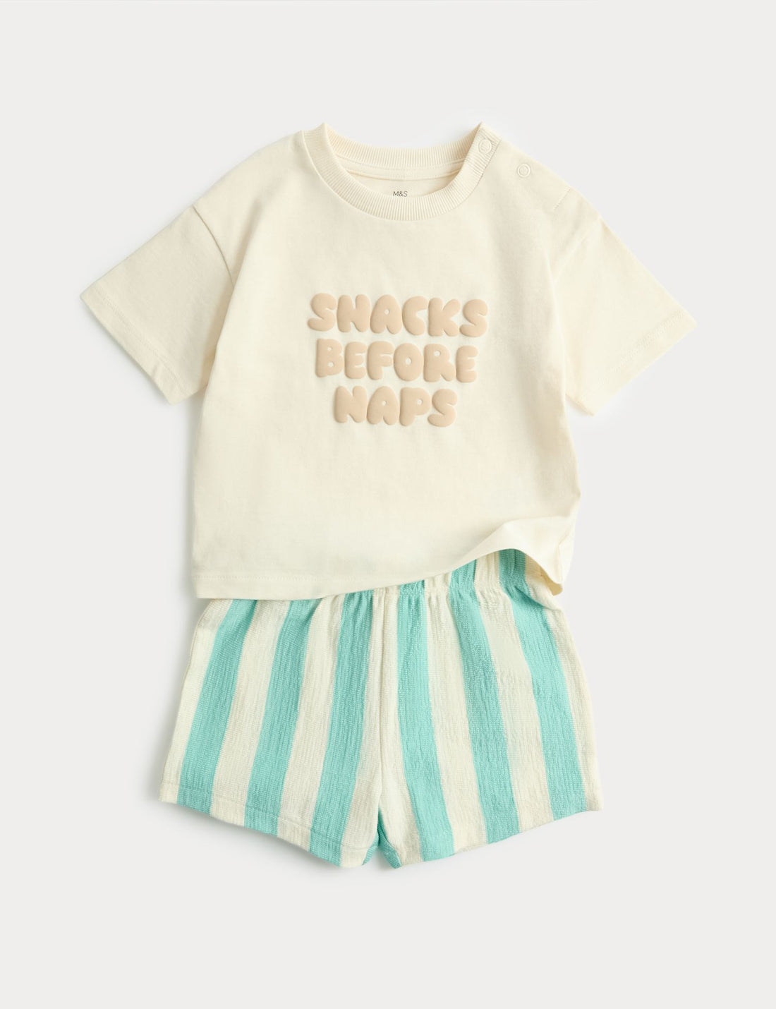 Pure Cotton Slogan Top & Bottom Outfit (0-5 Yrs) - MULTI / 3-6 Months