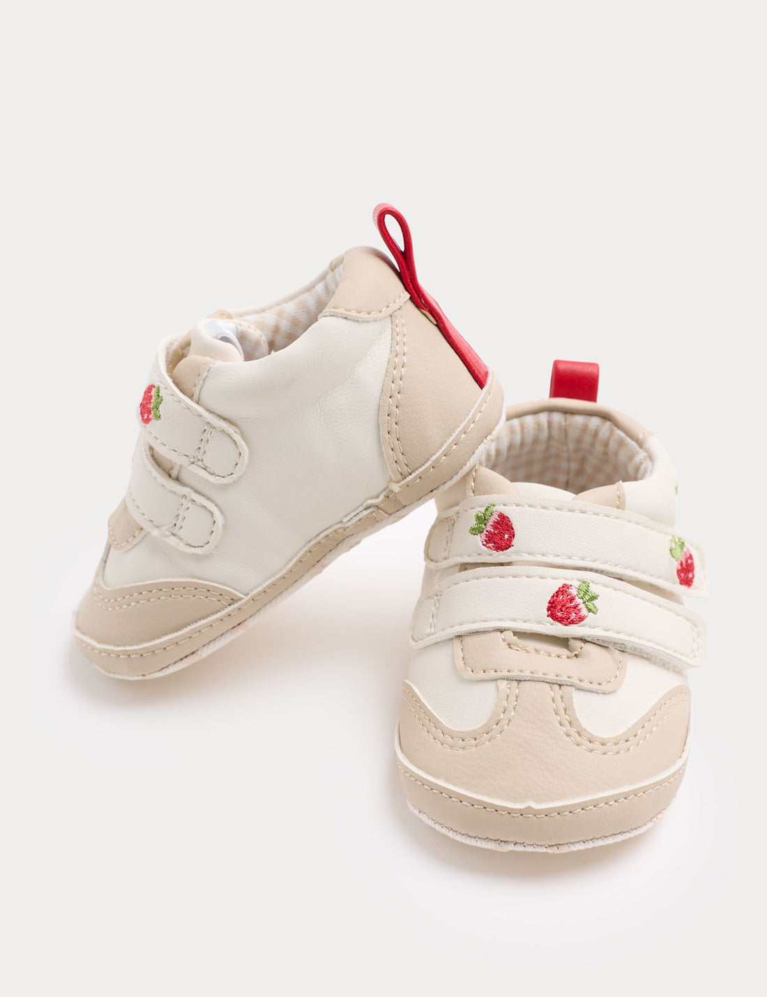 Baby Strawberry Pram Trainers (0-18 Mths ) - RED MIX / 12-18 Months