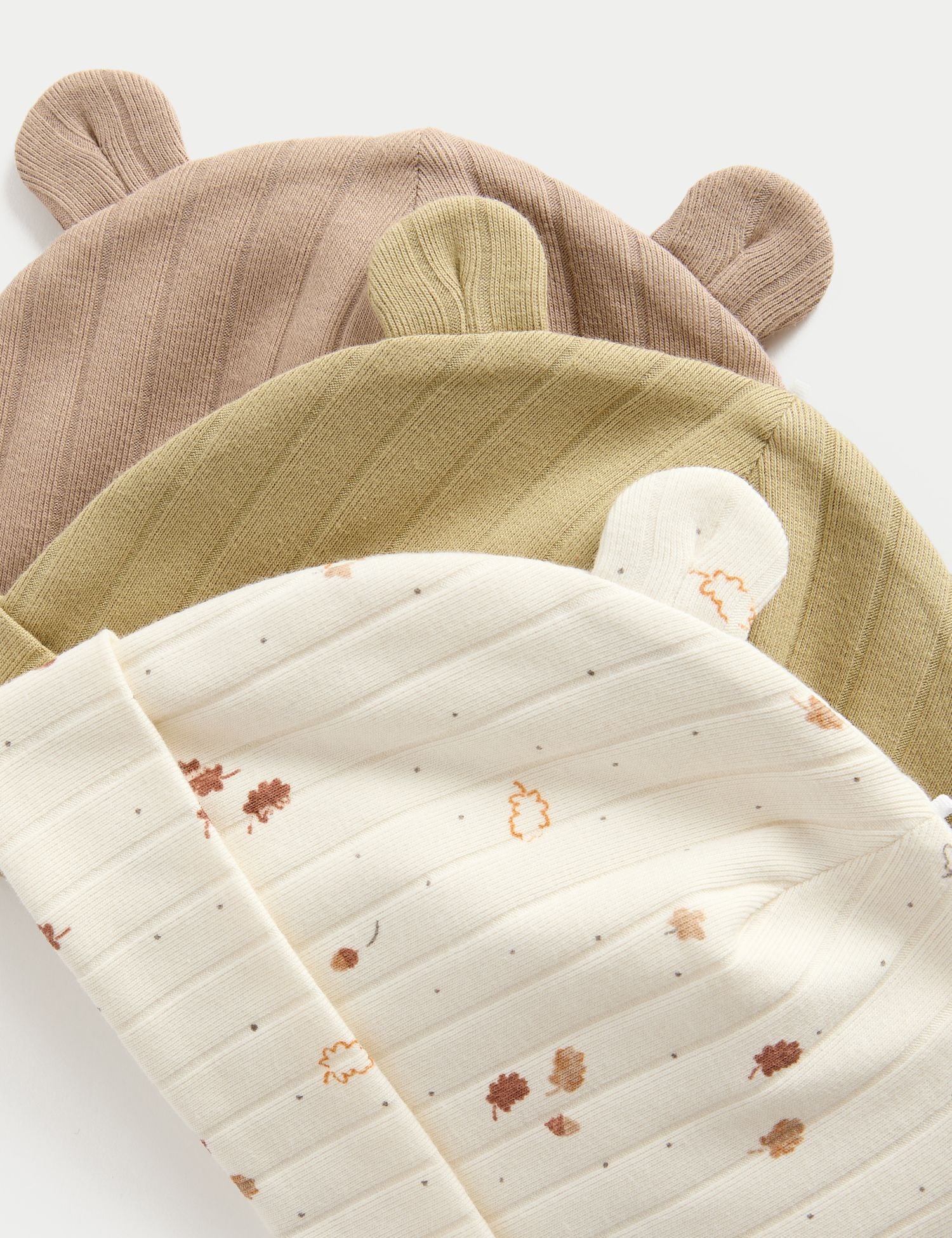 3 Pack Cotton Rich Leaf Print Hats
