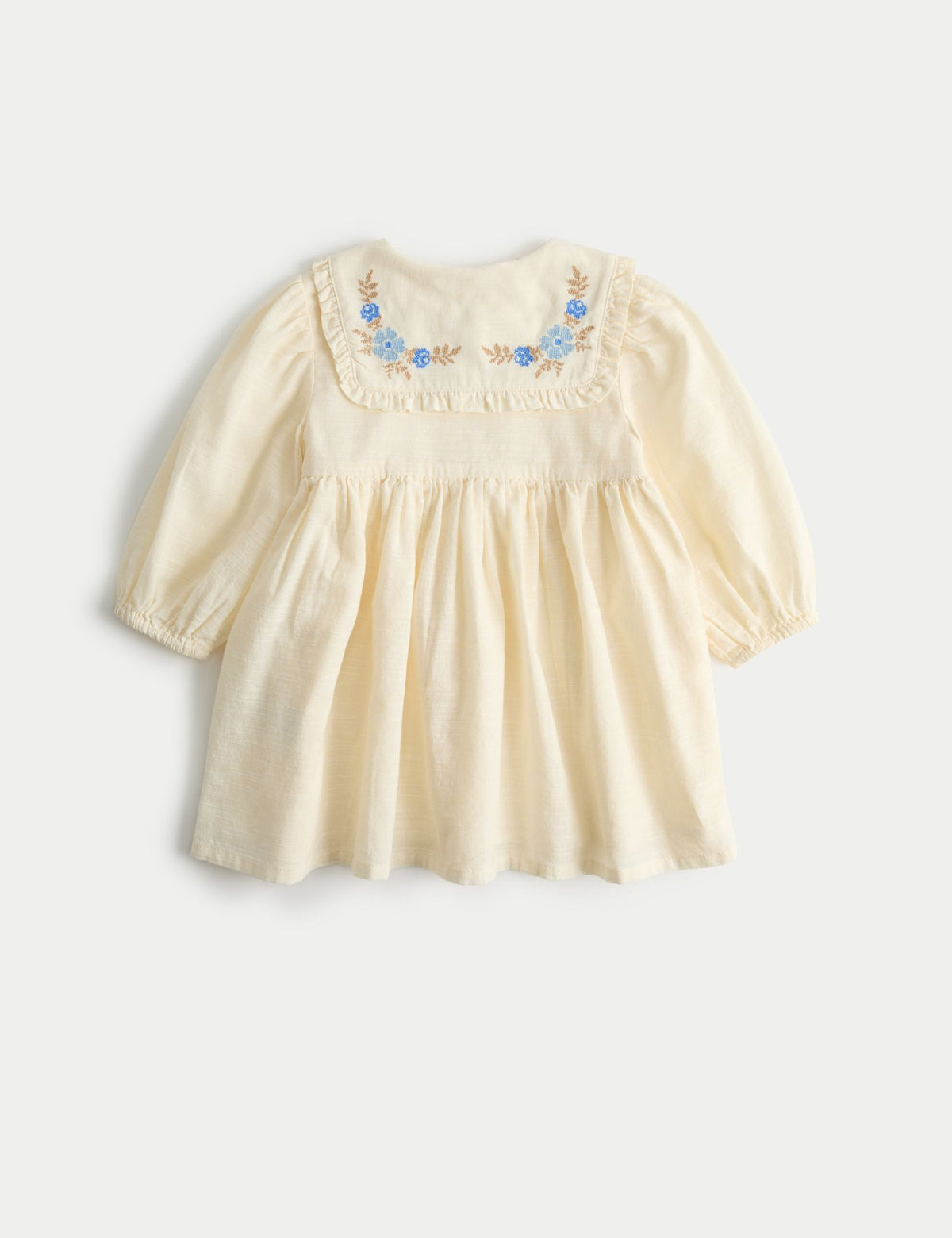 Pure Cotton Embroidered Sailor Collar Dress (0-5 Yrs)