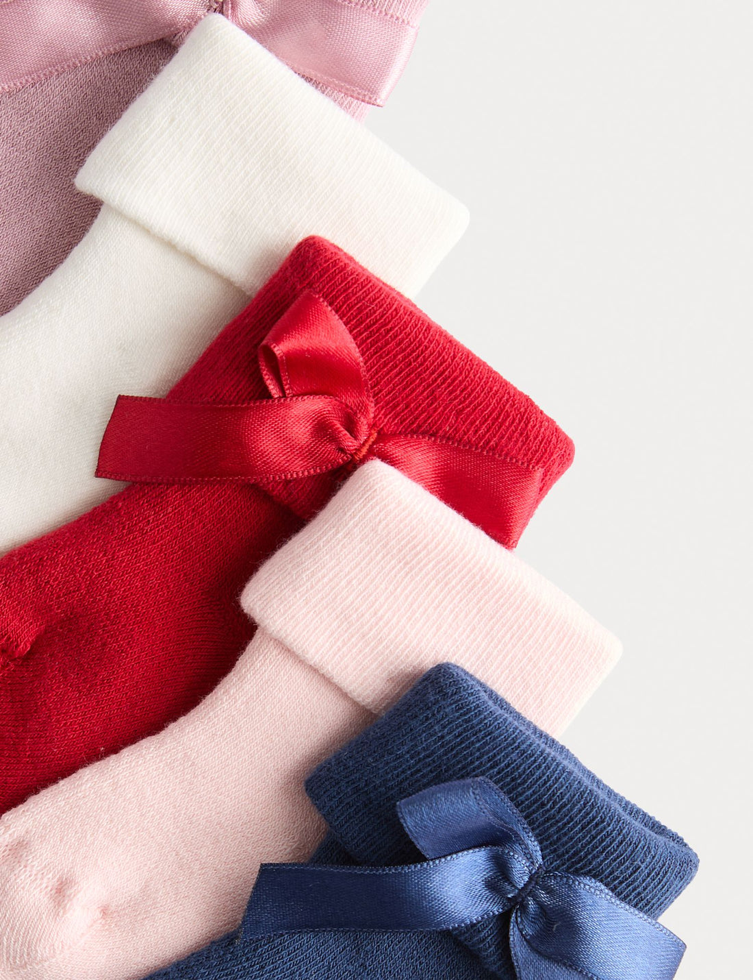 5 Pack Cotton Rich Bow Baby Socks