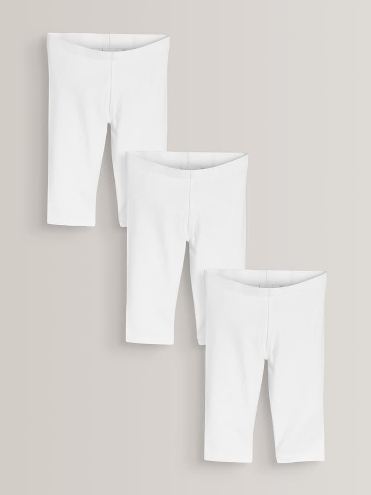 White 3 Pack Cropped Leggings (3-16yrs) - Size 3 Years (98cm) - White