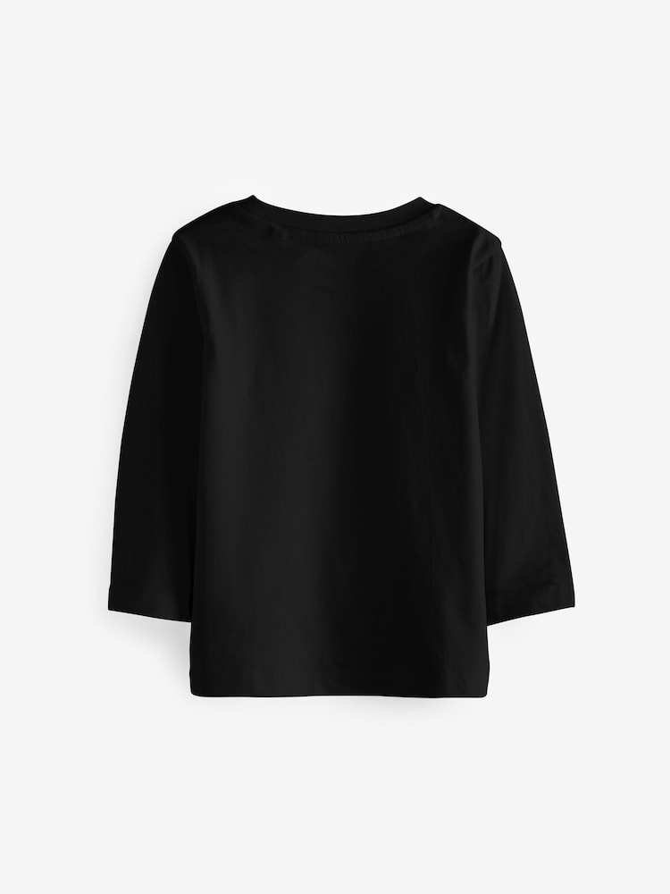 Black 2 Pack Long Sleeve T-Shirts (3mths-7yrs)