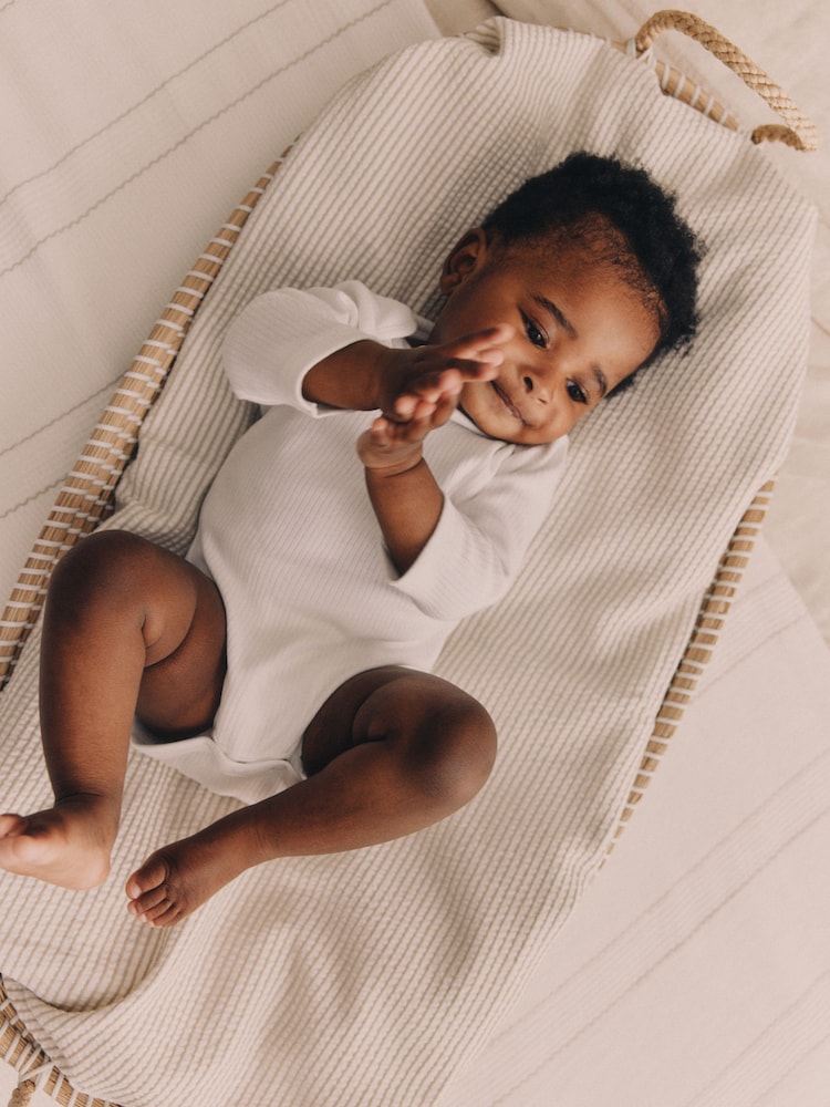 White 7 Pack Essential Baby Long Sleeve Bodysuits