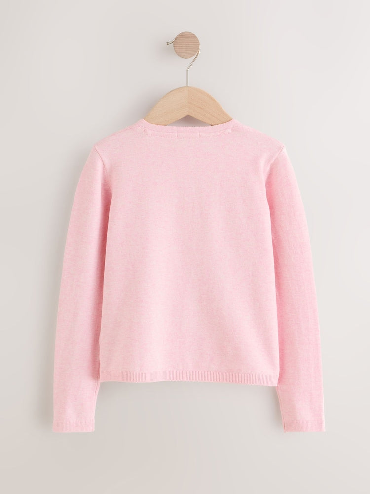 Pink Marl Cardigan (3mths-10yrs)