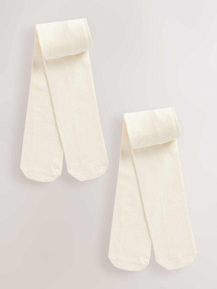 Cream Baby Tights 2 Pack