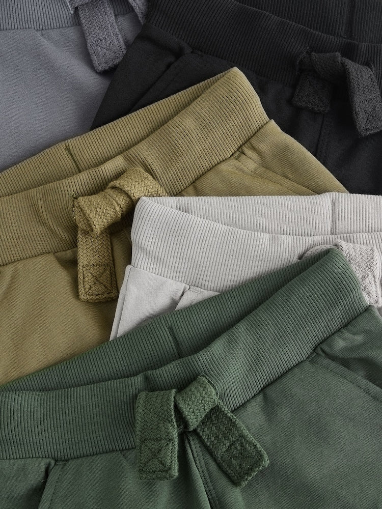 Grey/Black/Green Skinny Fit Joggers 5 Pack (3mths-7yrs)