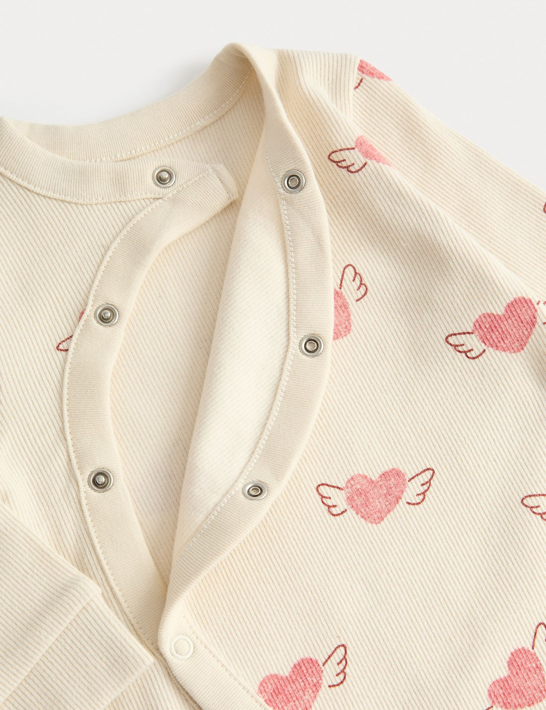 Cotton Rich Heart Print Sleepsuit (0 Mths-3 Yrs)