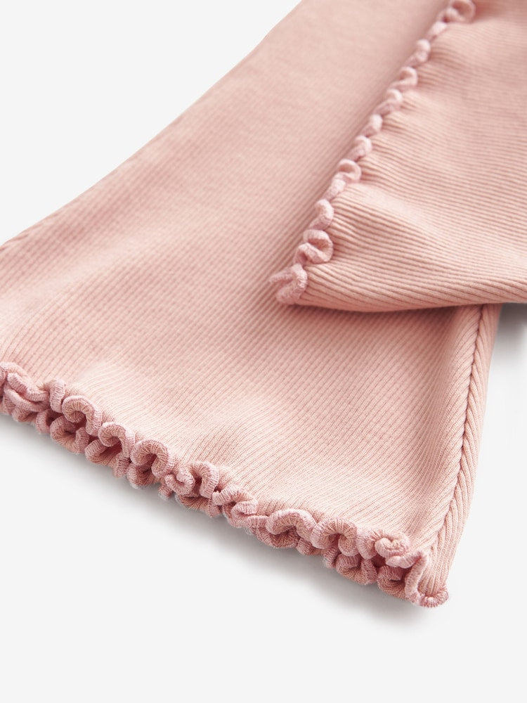 Pale Pink Rib Flare Leggings (3mths-7yrs) - Size 3-6 Months (62-68cm)