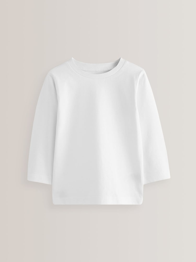 White 5 Pack Long Sleeve T-Shirts (3mths-7yrs)