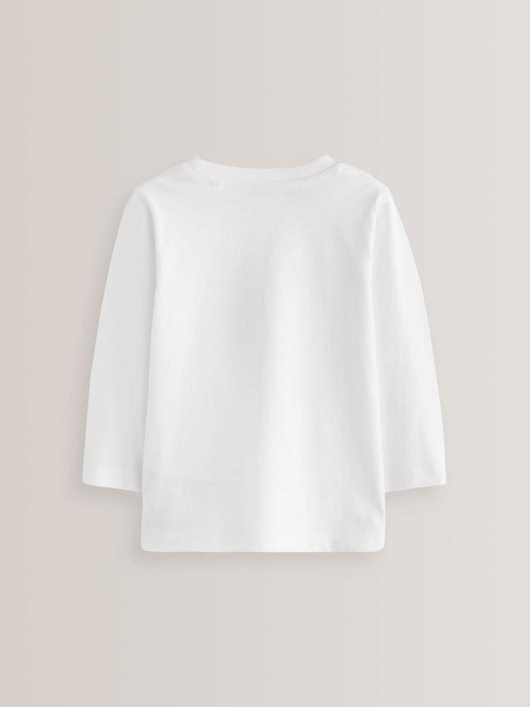White 5 Pack Long Sleeve T-Shirts (3mths-7yrs)