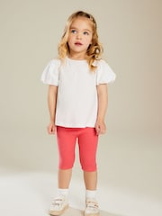 Bright Pink Cropped Leggings (3mths-7yrs) - Size 3-6 Months (62-68cm)
