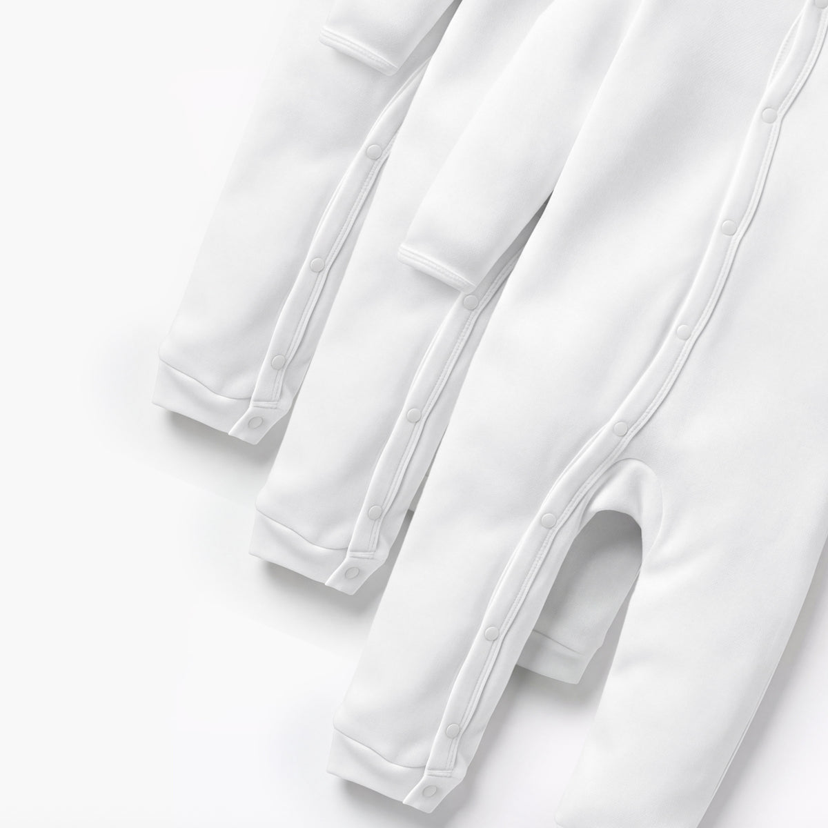 Love Earth Solid Sleepsuit with Long Sleeves - Set of 3